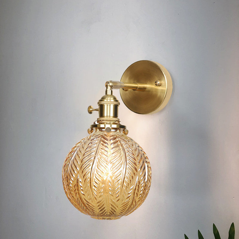 Geometric/Globe/Pentagram Wall Sconce Contemporary Prismatic Glass 1 Bulb Brass Wall Mount Light Fixture
