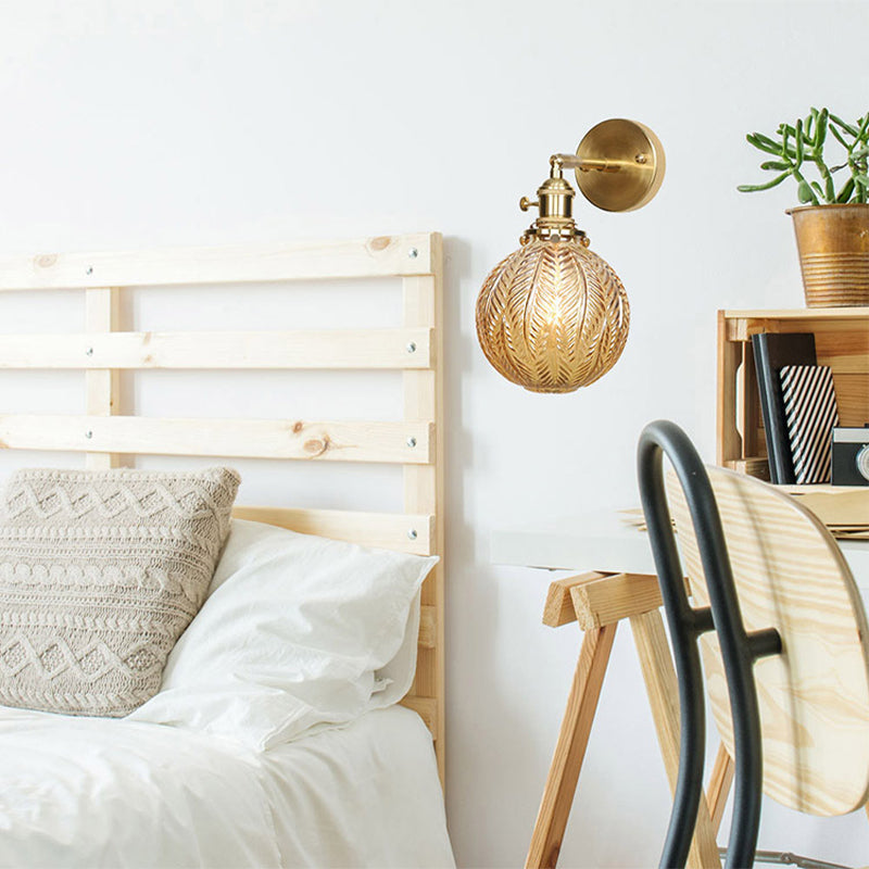 Geometric/Globe/Pentagram Wall Sconce Contemporary Prismatic Glass 1 Bulb Brass Wall Mount Light Fixture