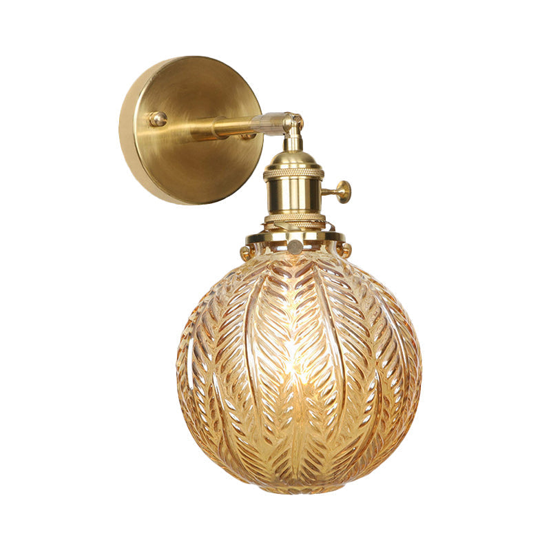 Geometric/Globe/Pentagram Wall Sconce Contemporary Prismatic Glass 1 Bulb Brass Wall Mount Light Fixture