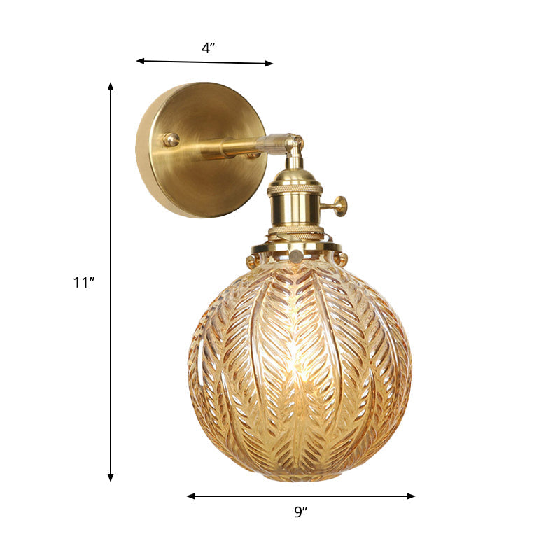 Geometric/Globe/Pentagram Wall Sconce Contemporary Prismatic Glass 1 Bulb Brass Wall Mount Light Fixture