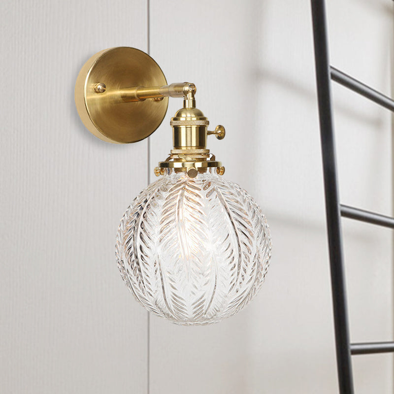 Geometric/Globe/Pentagram Wall Sconce Contemporary Prismatic Glass 1 Bulb Brass Wall Mount Light Fixture