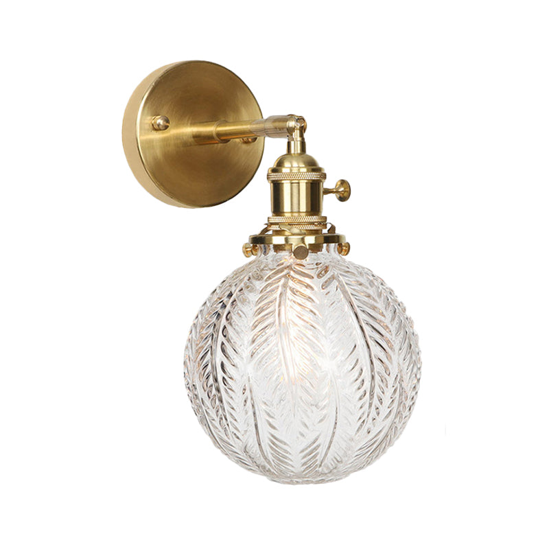 Geometric/Globe/Pentagram Wall Sconce Contemporary Prismatic Glass 1 Bulb Brass Wall Mount Light Fixture