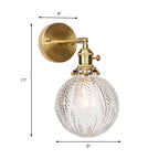 Geometric/Globe/Pentagram Wall Sconce Contemporary Prismatic Glass 1 Bulb Brass Wall Mount Light Fixture