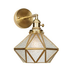 Geometric/Globe/Pentagram Wall Sconce Contemporary Prismatic Glass 1 Bulb Brass Wall Mount Light Fixture
