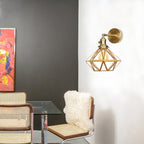 Geometric/Globe/Pentagram Wall Sconce Contemporary Prismatic Glass 1 Bulb Brass Wall Mount Light Fixture