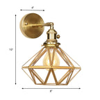 Geometric/Globe/Pentagram Wall Sconce Contemporary Prismatic Glass 1 Bulb Brass Wall Mount Light Fixture