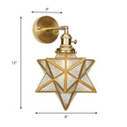 Geometric/Globe/Pentagram Wall Sconce Contemporary Prismatic Glass 1 Bulb Brass Wall Mount Light Fixture