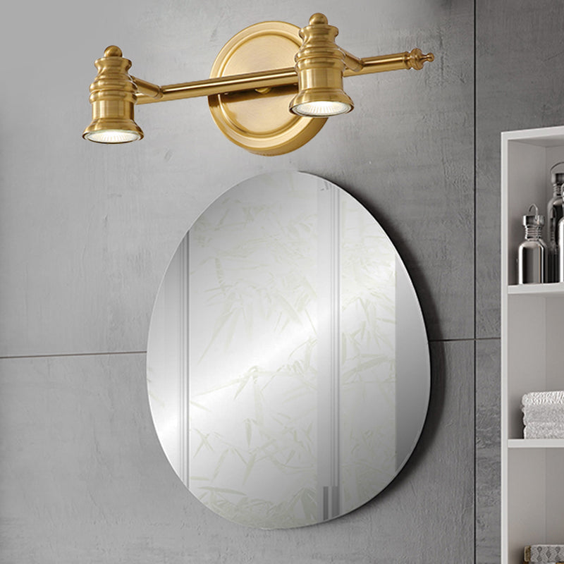 Linear Bathroom Vanity Mirror Light Traditionalism Metal 2/3/4-Bulb Brass Wall Sconce Lighting | Vinantica