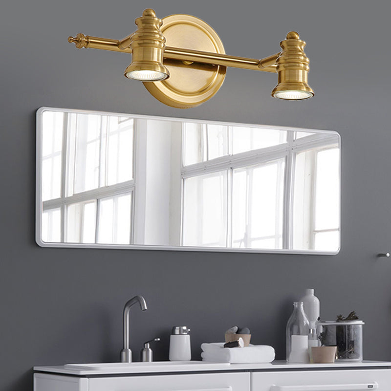 Linear Bathroom Vanity Mirror Light Traditionalism Metal 2/3/4-Bulb Brass Wall Sconce Lighting | Vinantica