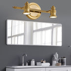 Linear Bathroom Vanity Mirror Light Traditionalism Metal 2/3/4-Bulb Brass Wall Sconce Lighting | Vinantica