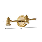 Linear Bathroom Vanity Mirror Light Traditionalism Metal 2/3/4-Bulb Brass Wall Sconce Lighting | Vinantica