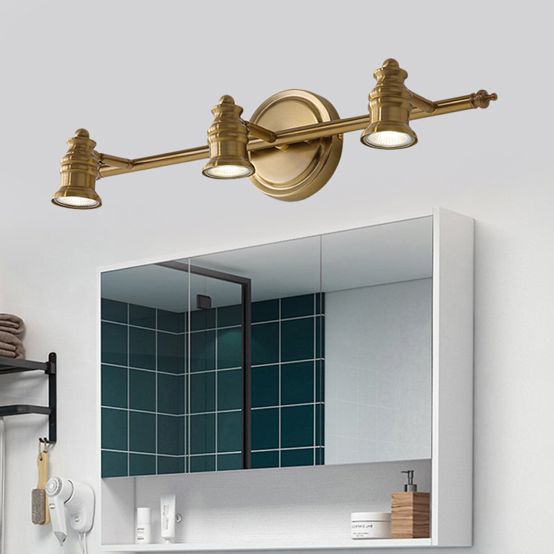 Linear Bathroom Vanity Mirror Light Traditionalism Metal 2/3/4-Bulb Brass Wall Sconce Lighting