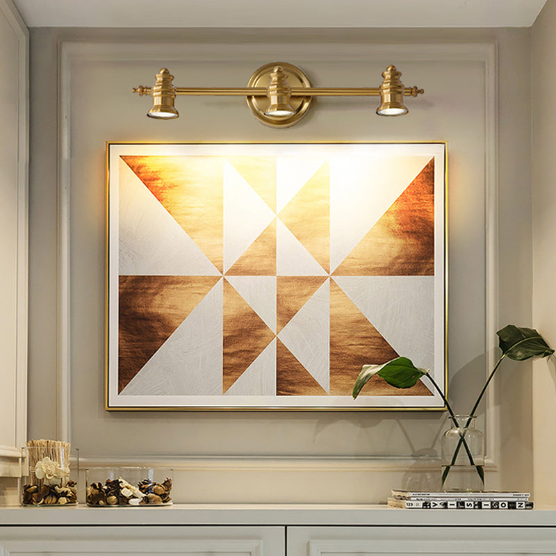 Linear Bathroom Vanity Mirror Light Traditionalism Metal 2/3/4-Bulb Brass Wall Sconce Lighting | Vinantica