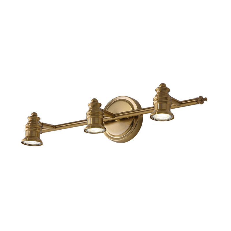 Linear Bathroom Vanity Mirror Light Traditionalism Metal 2/3/4-Bulb Brass Wall Sconce Lighting | Vinantica