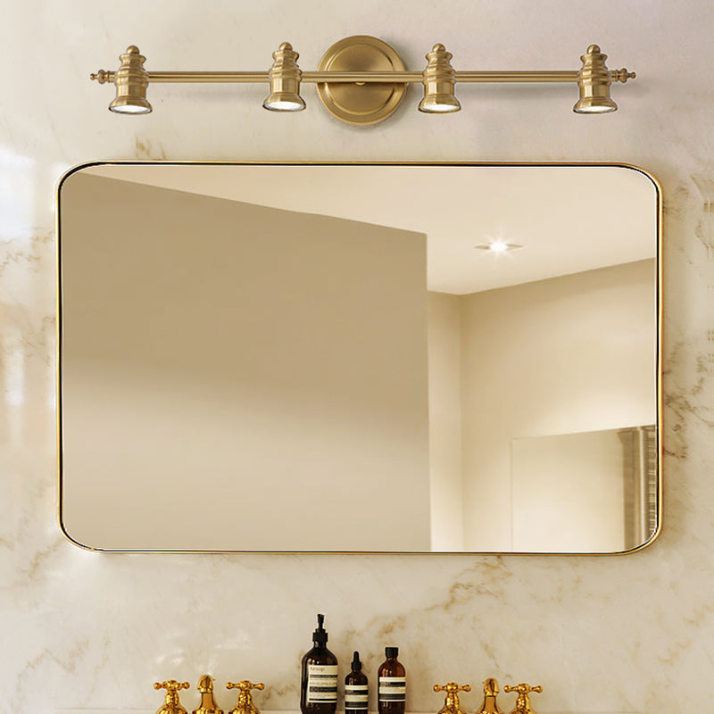 Linear Bathroom Vanity Mirror Light Traditionalism Metal 2/3/4-Bulb Brass Wall Sconce Lighting | Vinantica