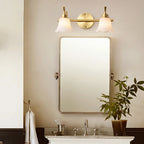 Flower Bathroom Wall Vanity Light Traditionalist Metal 2/3 Bulbs LED Brass Wall Sconce Lighting