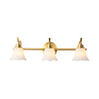 Flower Bathroom Wall Vanity Light Traditionalist Metal 2/3 Bulbs LED Brass Wall Sconce Lighting
