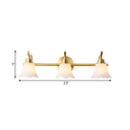 Flower Bathroom Wall Vanity Light Traditionalist Metal 2/3 Bulbs LED Brass Wall Sconce Lighting