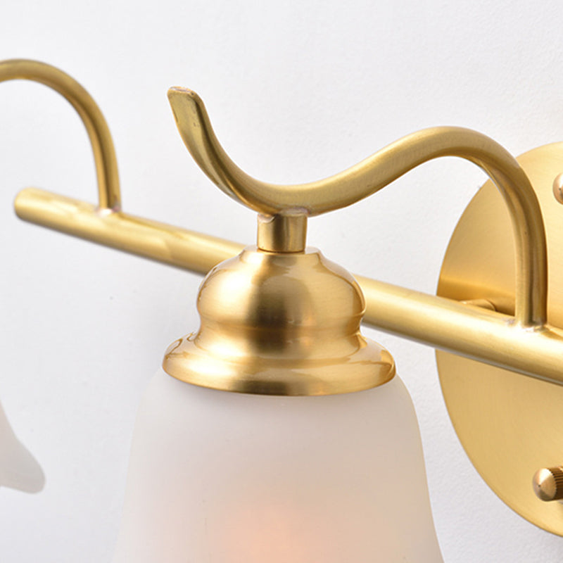 Flower Bathroom Wall Vanity Light Traditionalist Metal 2/3 Bulbs LED Brass Wall Sconce Lighting