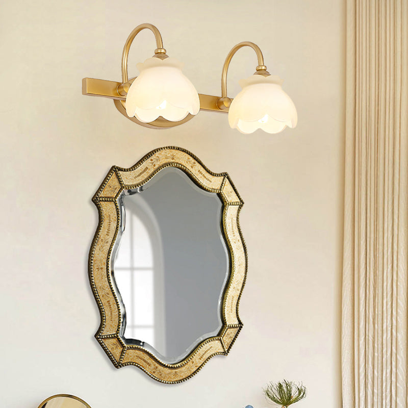 Blossom Bathroom Vanity Mirror Light Traditional Metal LED 2/3/4 Heads Brass Wall Mounted Lamp | Vinantica