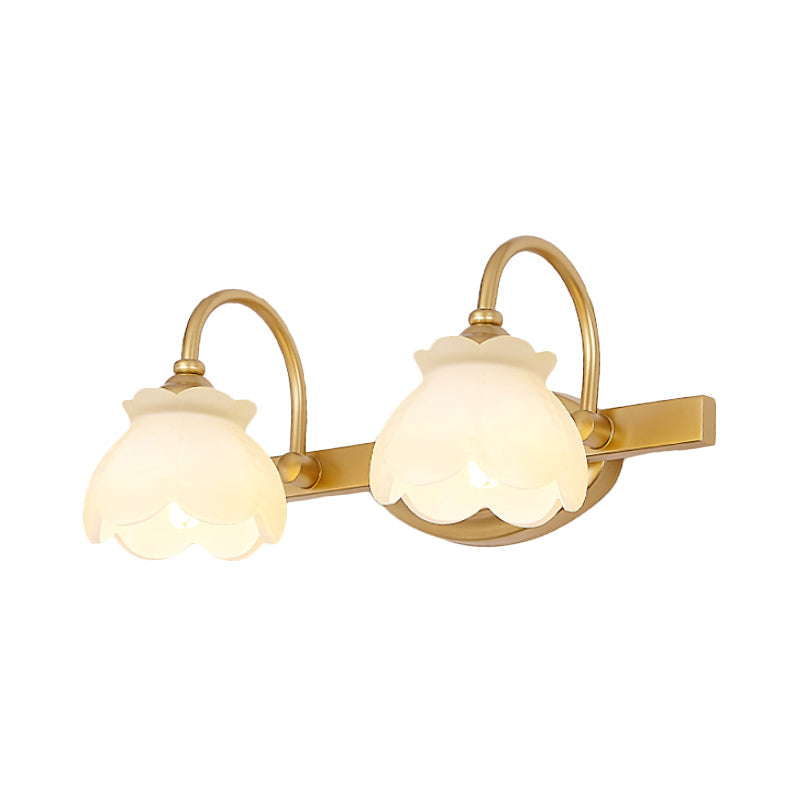 Blossom Bathroom Vanity Mirror Light Traditional Metal LED 2/3/4 Heads Brass Wall Mounted Lamp | Vinantica