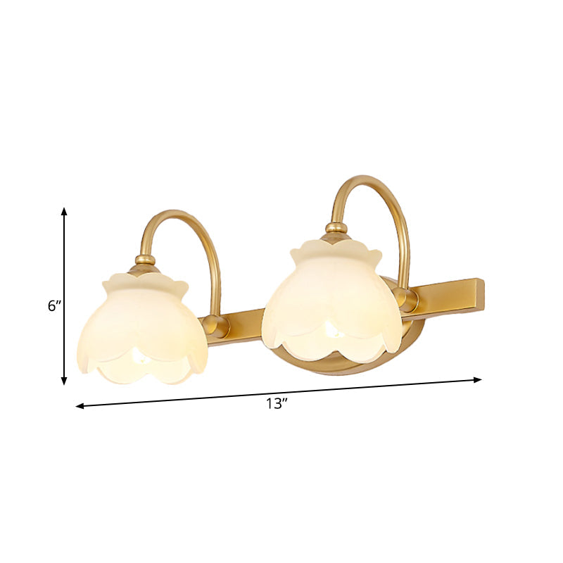 Blossom Bathroom Vanity Mirror Light Traditional Metal LED 2/3/4 Heads Brass Wall Mounted Lamp | Vinantica