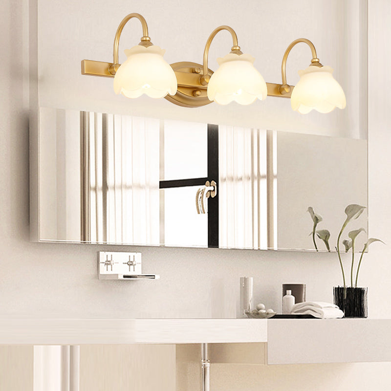 Blossom Bathroom Vanity Mirror Light Traditional Metal LED 2/3/4 Heads Brass Wall Mounted Lamp | Vinantica