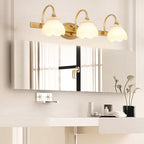 Blossom Bathroom Vanity Mirror Light Traditional Metal LED 2/3/4 Heads Brass Wall Mounted Lamp