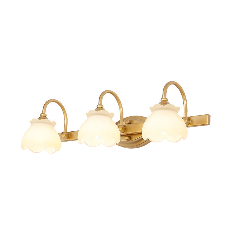 Blossom Bathroom Vanity Mirror Light Traditional Metal LED 2/3/4 Heads Brass Wall Mounted Lamp | Vinantica