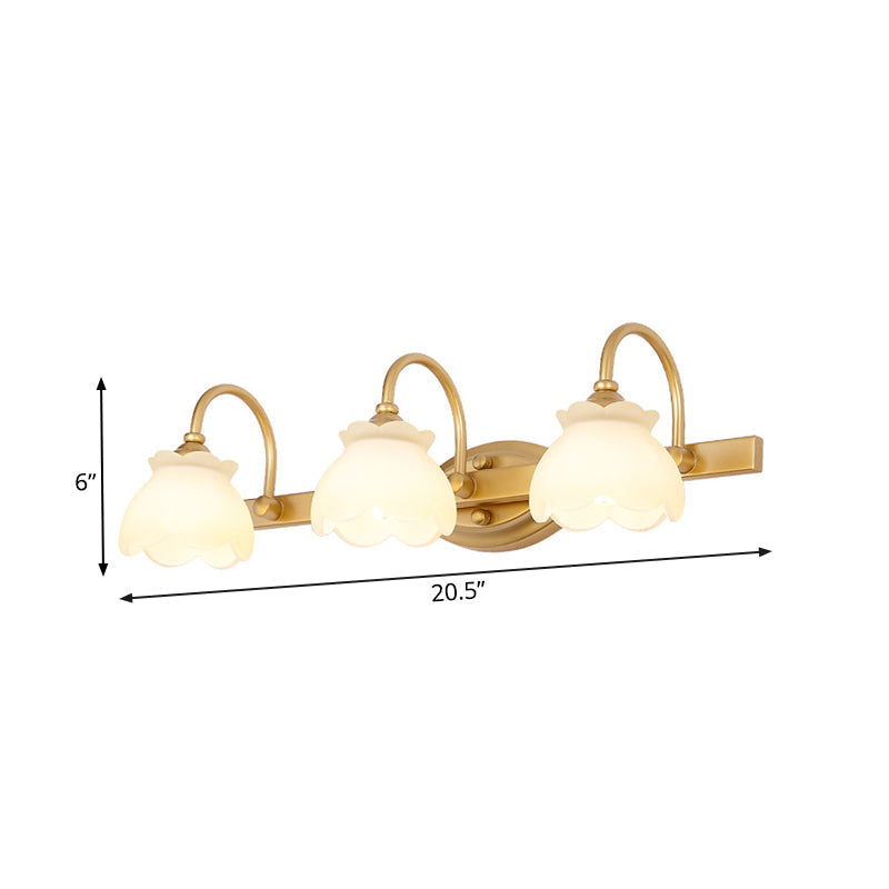 Blossom Bathroom Vanity Mirror Light Traditional Metal LED 2/3/4 Heads Brass Wall Mounted Lamp | Vinantica