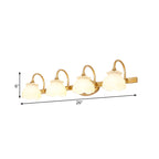 Blossom Bathroom Vanity Mirror Light Traditional Metal LED 2/3/4 Heads Brass Wall Mounted Lamp | Vinantica