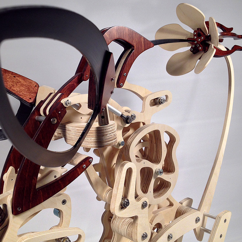 Wood Kinetic Hummingbird Sculpture