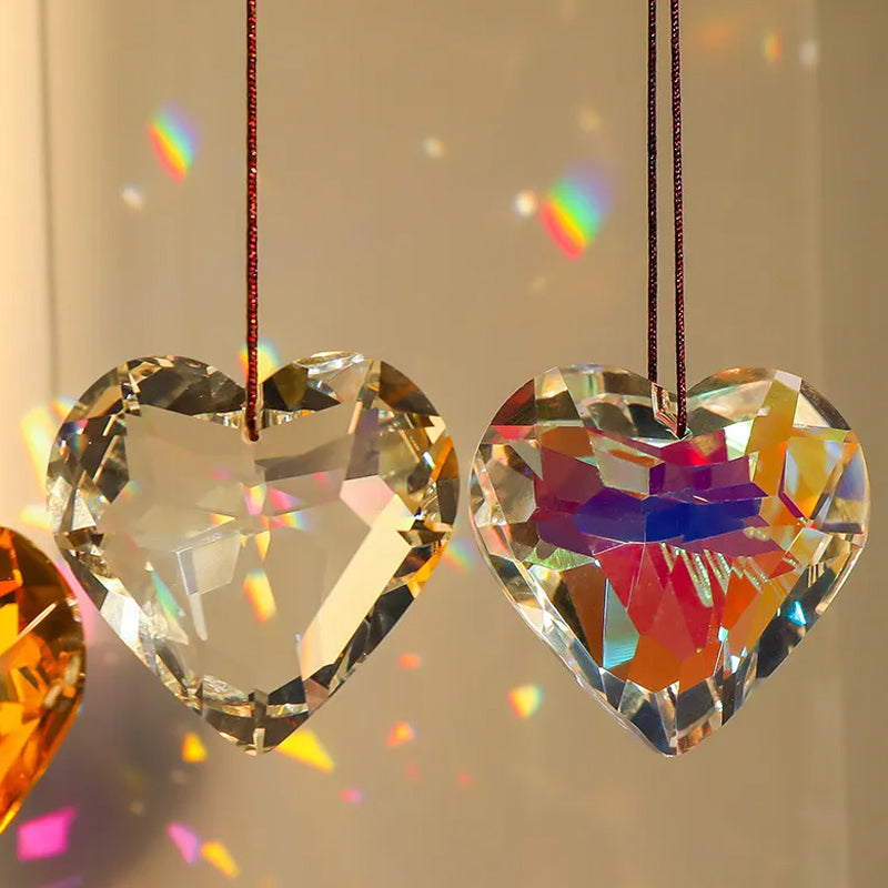 Hanging Heart Sun Catcher Prism Crafts