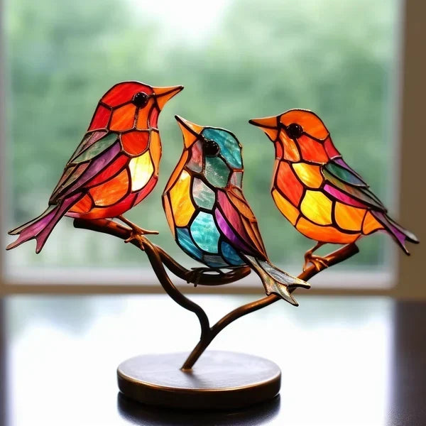 LuxeHome - AvianElegance Birds made of colored glass for a refined interior design
