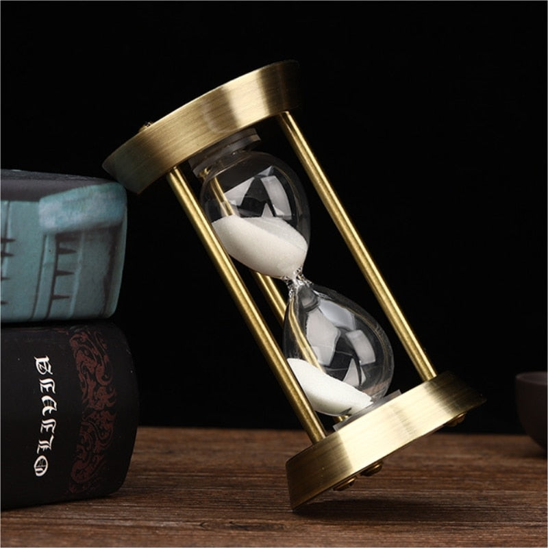 3/5/10 Minutes Retro Metal Craft Hourglass Pendulum Home Office Desktop Arrangement Ornament Sand Timer Sand Glass Decoration