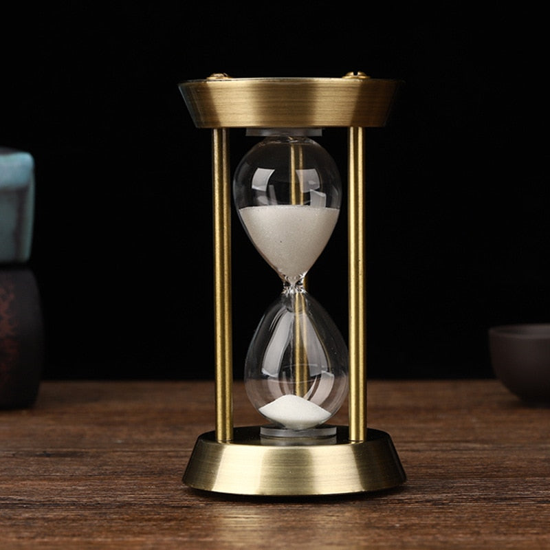 3/5/10 Minutes Retro Metal Craft Hourglass Pendulum Home Office Desktop Arrangement Ornament Sand Timer Sand Glass Decoration
