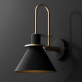 1 Light Bedside Wall Mounted Light Simple Black/White/Green Sconce Lamp with Conical Metal Shade