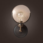 Armed Sconce Light Traditionary Metal 11.5"/24" Wide 1 Head Black Wall Lamp Fixture with Round Frosted Glass Deco