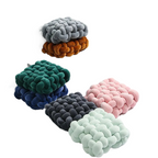 Living Room Soft Plush Knot Pillow Sofa Pillow Solid Color Square Handwoven Home Throw Pillow Square Woven Seat Cushion Pillow