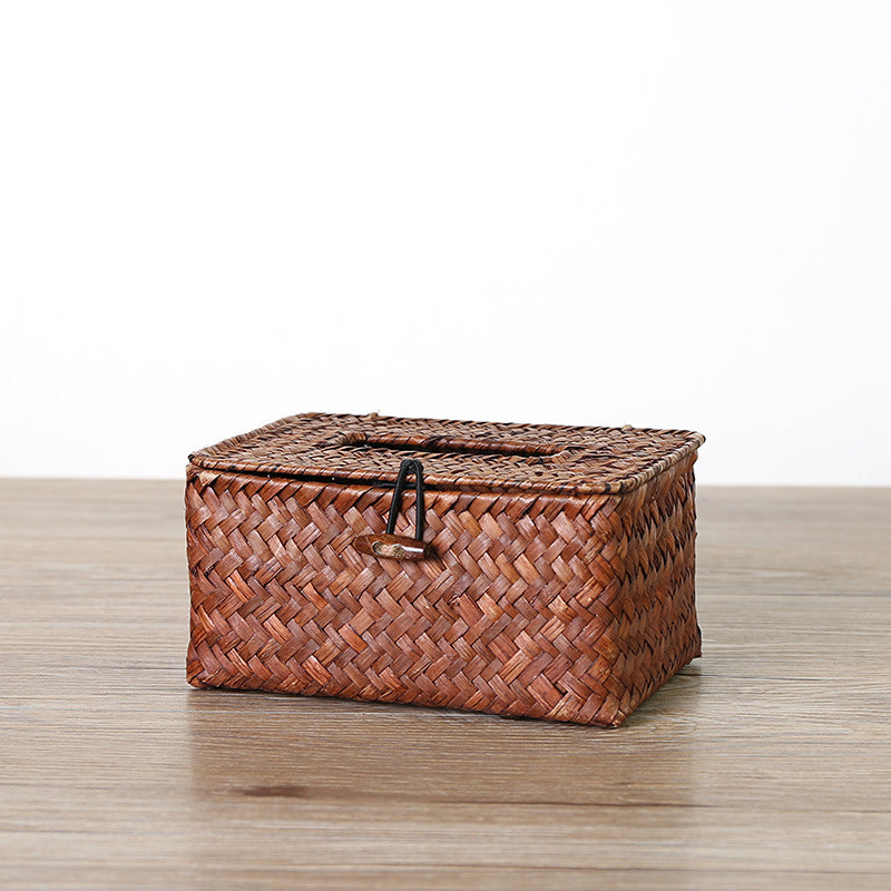 Handcrafted Woven Storage Box With Stylish Lid