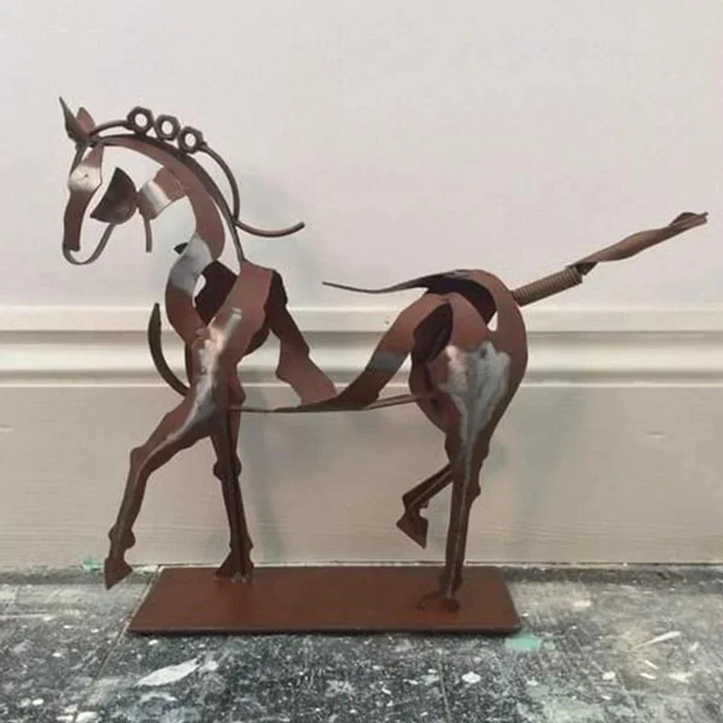 Horse Sculpture - AdonisMetal - Rustic Elegance - Timeless Decorative Piece