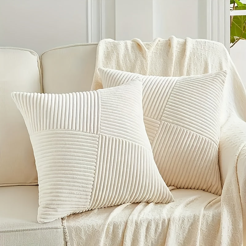 Pillowcase Set | Boho Style | Soft Cord | 2 pieces, 45×45 cm, 50x50cm