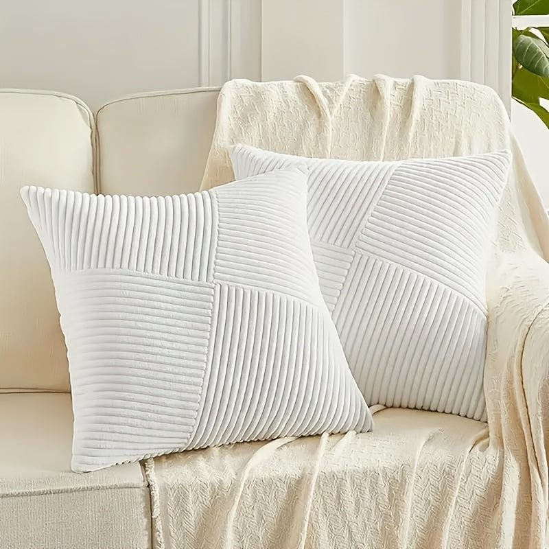 Pillowcase Set | Boho Style | Soft Cord | 2 pieces, 45×45 cm, 50x50cm