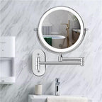 Illuminated wall mirror with 10x magnification and USB charging function | Vinantica