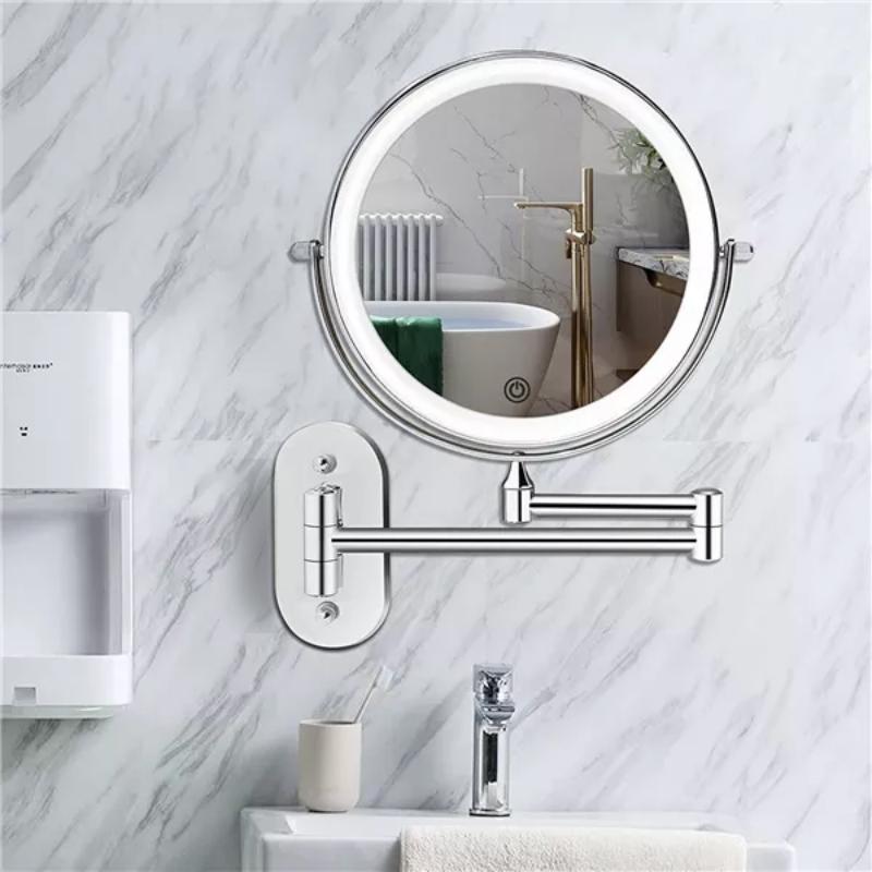 Illuminated wall mirror with 10x magnification and USB charging function | Vinantica