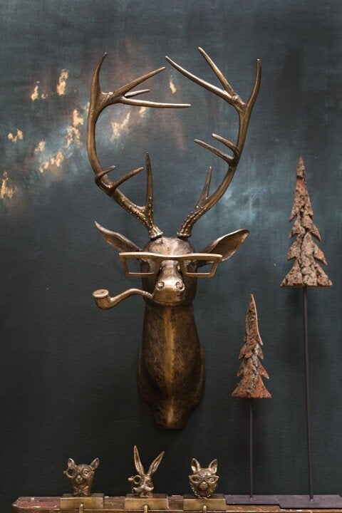 Unique animal head wall decoration for home