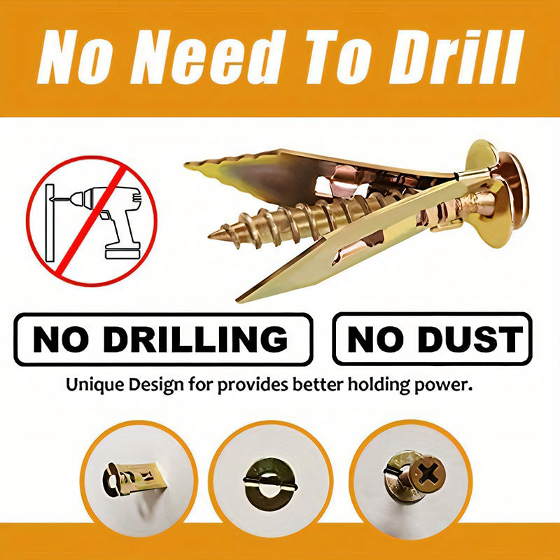 Vinantica | Drywall Expansion Anchors + High Strength Zinc Screws Kit (Pack of 100)