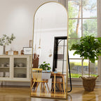 Vinantica | Elegant Arched Full-Length Gold Mirror with High-Definition Aluminum Frame
