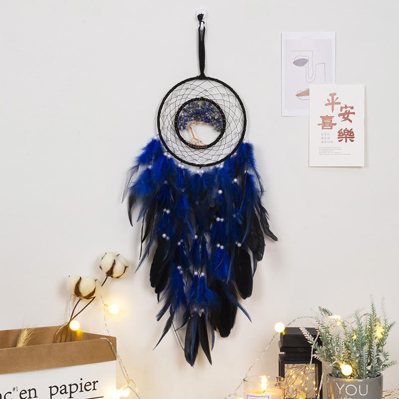 Crystal Tree of Life Feather Glow Dreamcatcher