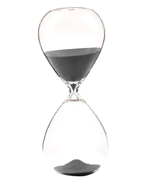 Creative transparent hourglass made of glass